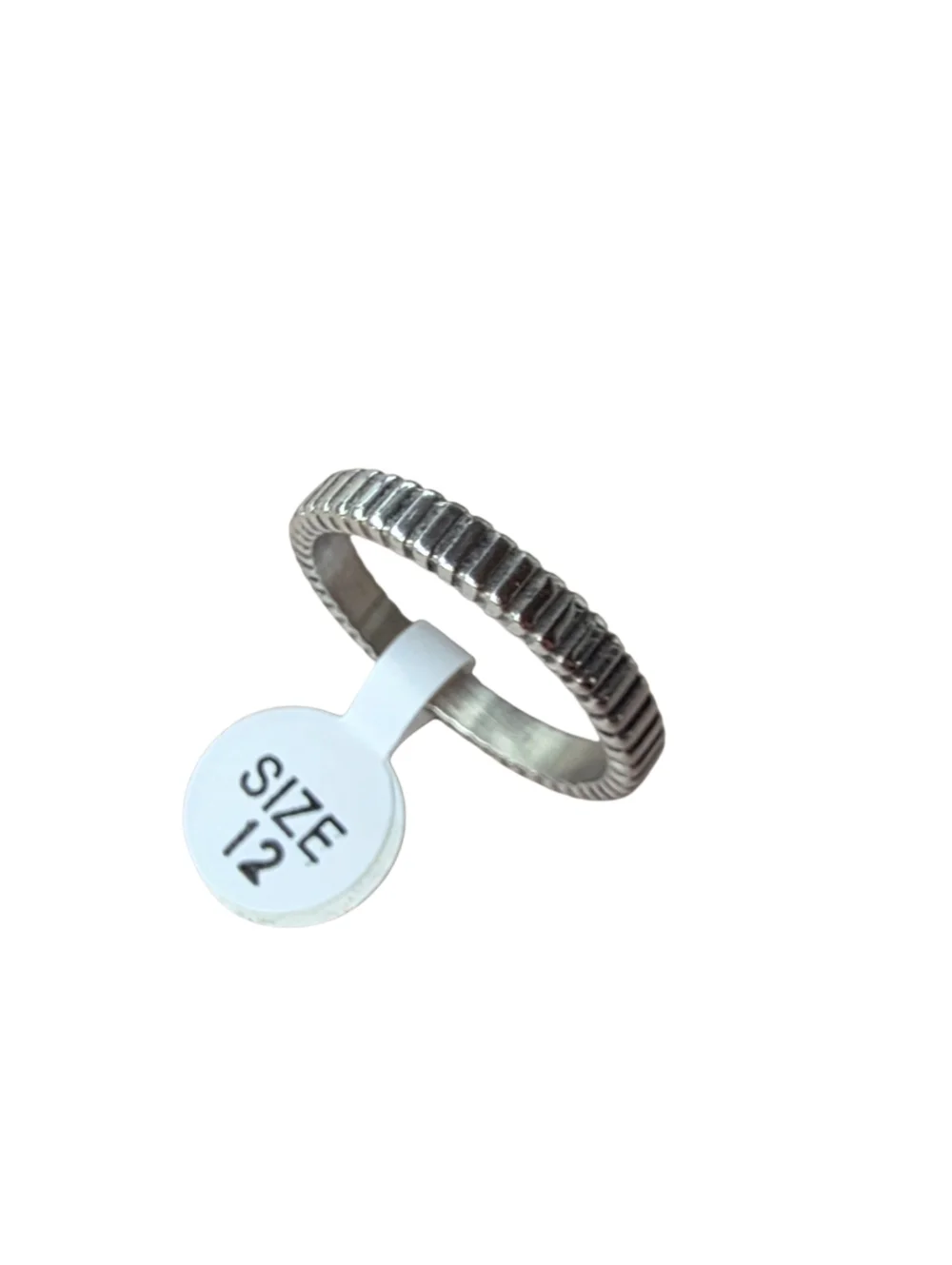 Stainless Steel Textured Ring - Size 12 Unisex